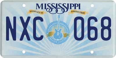 MS license plate NXC068