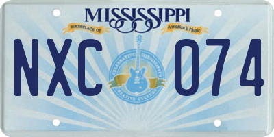 MS license plate NXC074