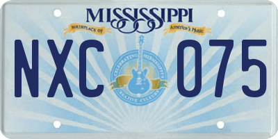 MS license plate NXC075