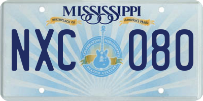 MS license plate NXC080