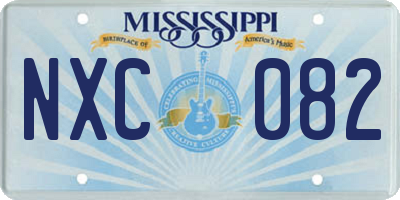 MS license plate NXC082