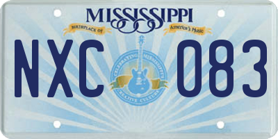 MS license plate NXC083