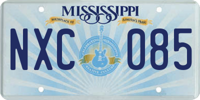 MS license plate NXC085