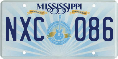 MS license plate NXC086