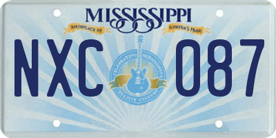 MS license plate NXC087