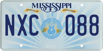 MS license plate NXC088