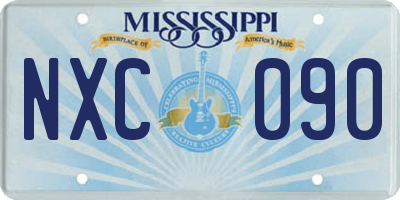MS license plate NXC090