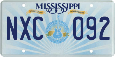 MS license plate NXC092