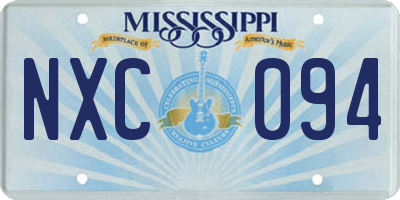 MS license plate NXC094
