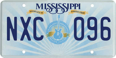 MS license plate NXC096