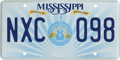 MS license plate NXC098