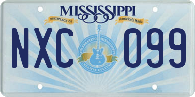 MS license plate NXC099