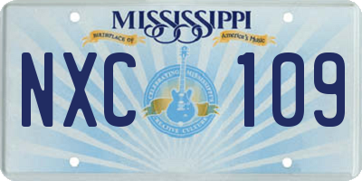 MS license plate NXC109