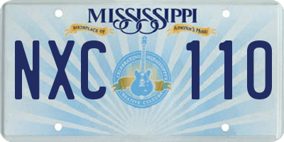 MS license plate NXC110