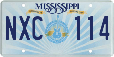 MS license plate NXC114