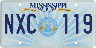 MS license plate NXC119