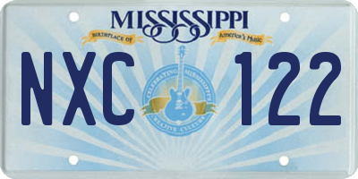 MS license plate NXC122