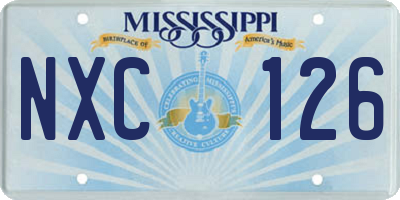 MS license plate NXC126