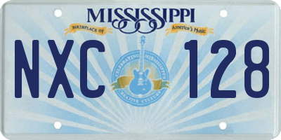 MS license plate NXC128