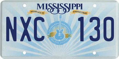 MS license plate NXC130