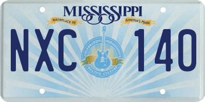MS license plate NXC140