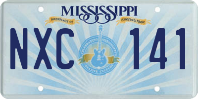 MS license plate NXC141