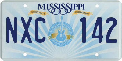 MS license plate NXC142