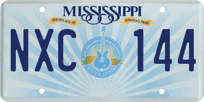 MS license plate NXC144