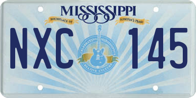 MS license plate NXC145