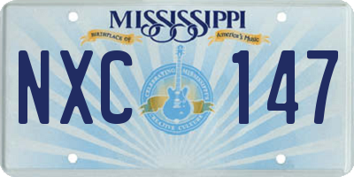 MS license plate NXC147