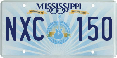 MS license plate NXC150