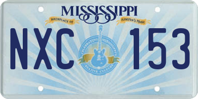 MS license plate NXC153