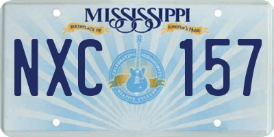 MS license plate NXC157