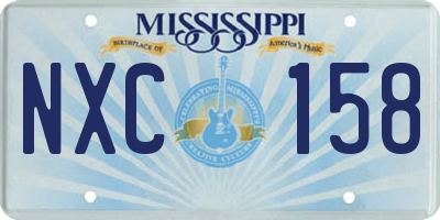 MS license plate NXC158