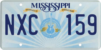 MS license plate NXC159