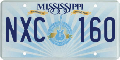 MS license plate NXC160