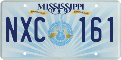 MS license plate NXC161