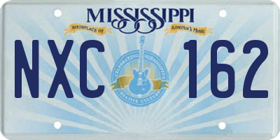 MS license plate NXC162