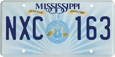 MS license plate NXC163
