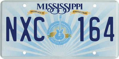 MS license plate NXC164