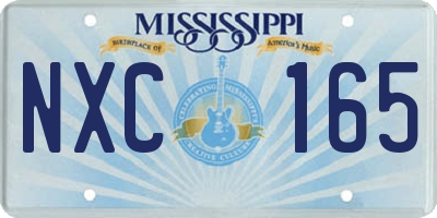 MS license plate NXC165