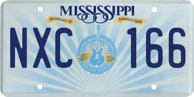 MS license plate NXC166