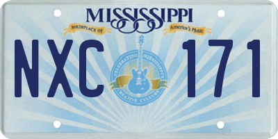 MS license plate NXC171