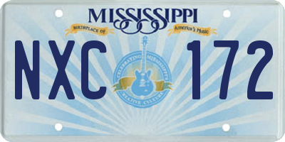 MS license plate NXC172