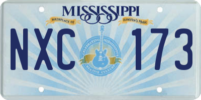 MS license plate NXC173