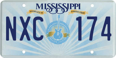 MS license plate NXC174