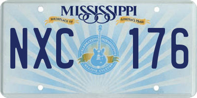 MS license plate NXC176