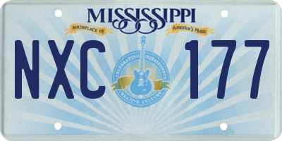MS license plate NXC177