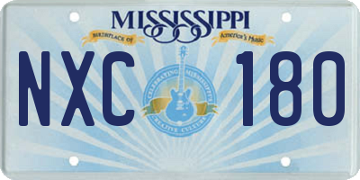 MS license plate NXC180