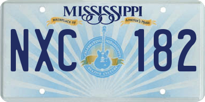 MS license plate NXC182